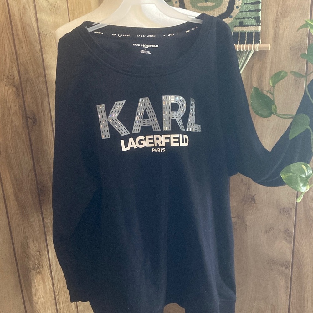 Karl Lagerfeld Black Crew Neck Sweater